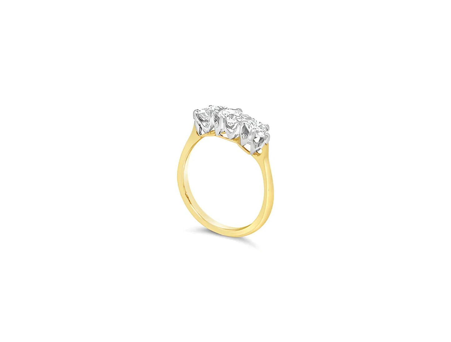 (Ref 1811) 0.90cts Ring 3 Stones Diamond (18ct Yellow Gold)