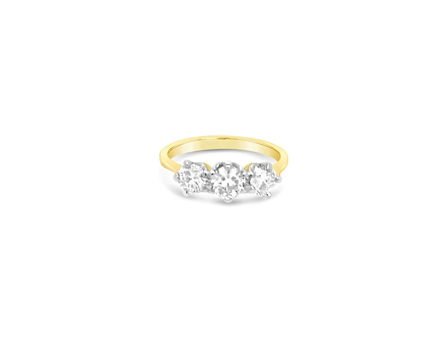 (Ref 1811) 0.90cts Ring 3 Stones Diamond (18ct Yellow Gold)