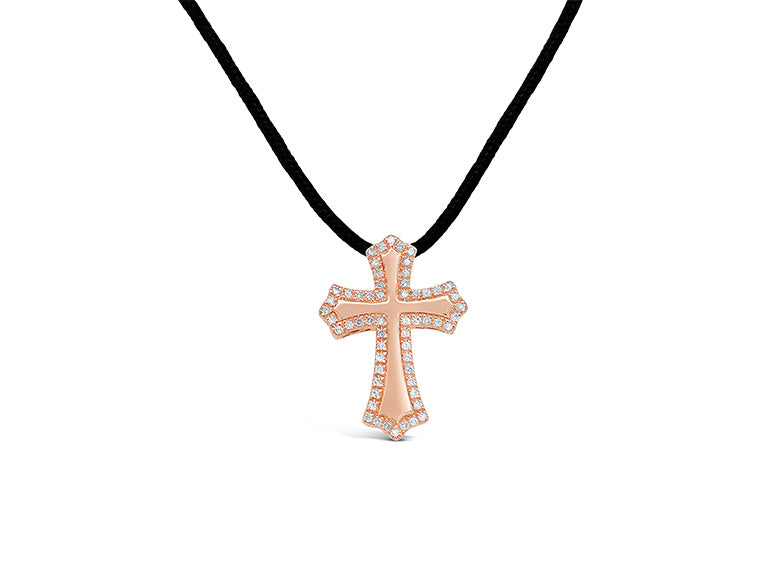 (Ref 1842) 0.22ct Pendant Diamond Cross (18ct Rose Gold)