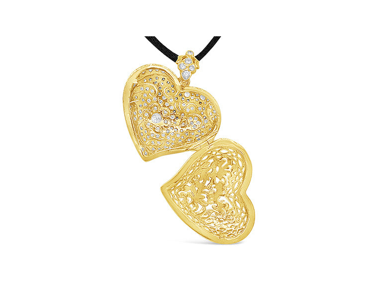 (Ref 1844) 5.23ct Pendant Diamond Heart (18ct Yellow Gold)
