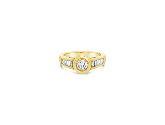 (Ref 1853) 0.98ct Diamond Solitaire Ring (18ct Yellow Gold)