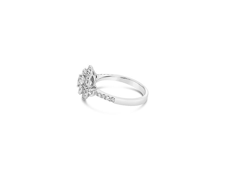(Ref 1859) 1.37ct Cluster Diamond Ring (18ct White Gold)