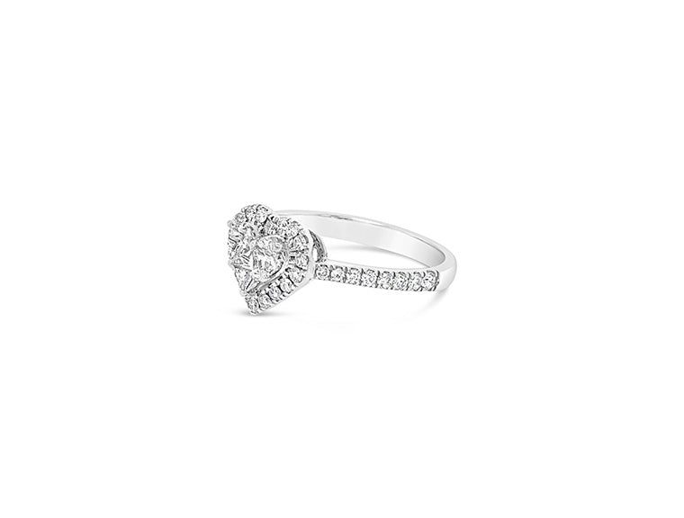 (Ref 1860) 0.92ct Heart Diamond Ring (18ct White Gold)