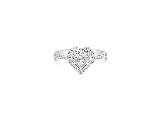 (Ref 1860) 0.92ct Heart Diamond Ring (18ct White Gold)