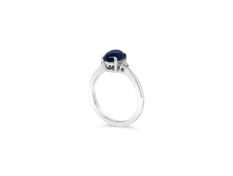 (Ref 1866) 0.10ct Solitaire Star Sapphire Cabuchon Ring (18ct White Gold)