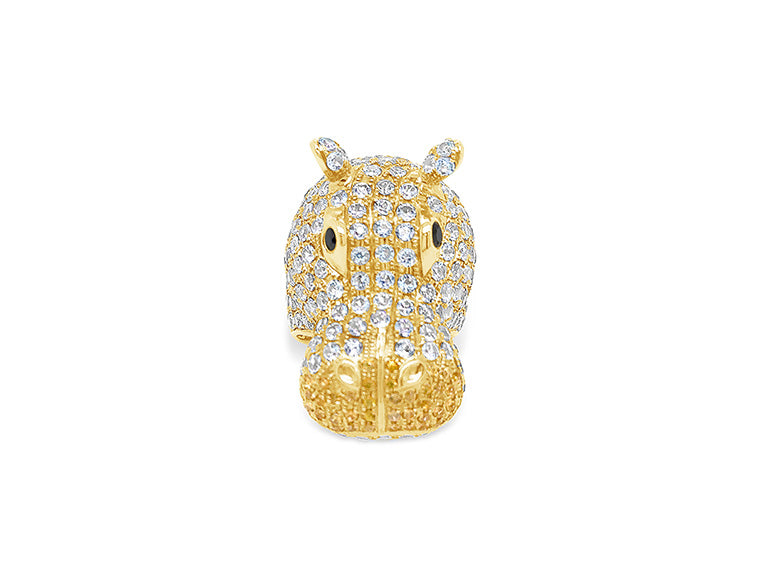 (Ref 1868) Hippo Diamond, Yellow Sapphire, Tanzanite Ring (18ct Yellow Gold)