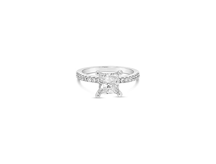 (Ref 1869) 2.53cts Solitaire Princess Diamond Ring, 0.23ct Setting (18ct White Gold)