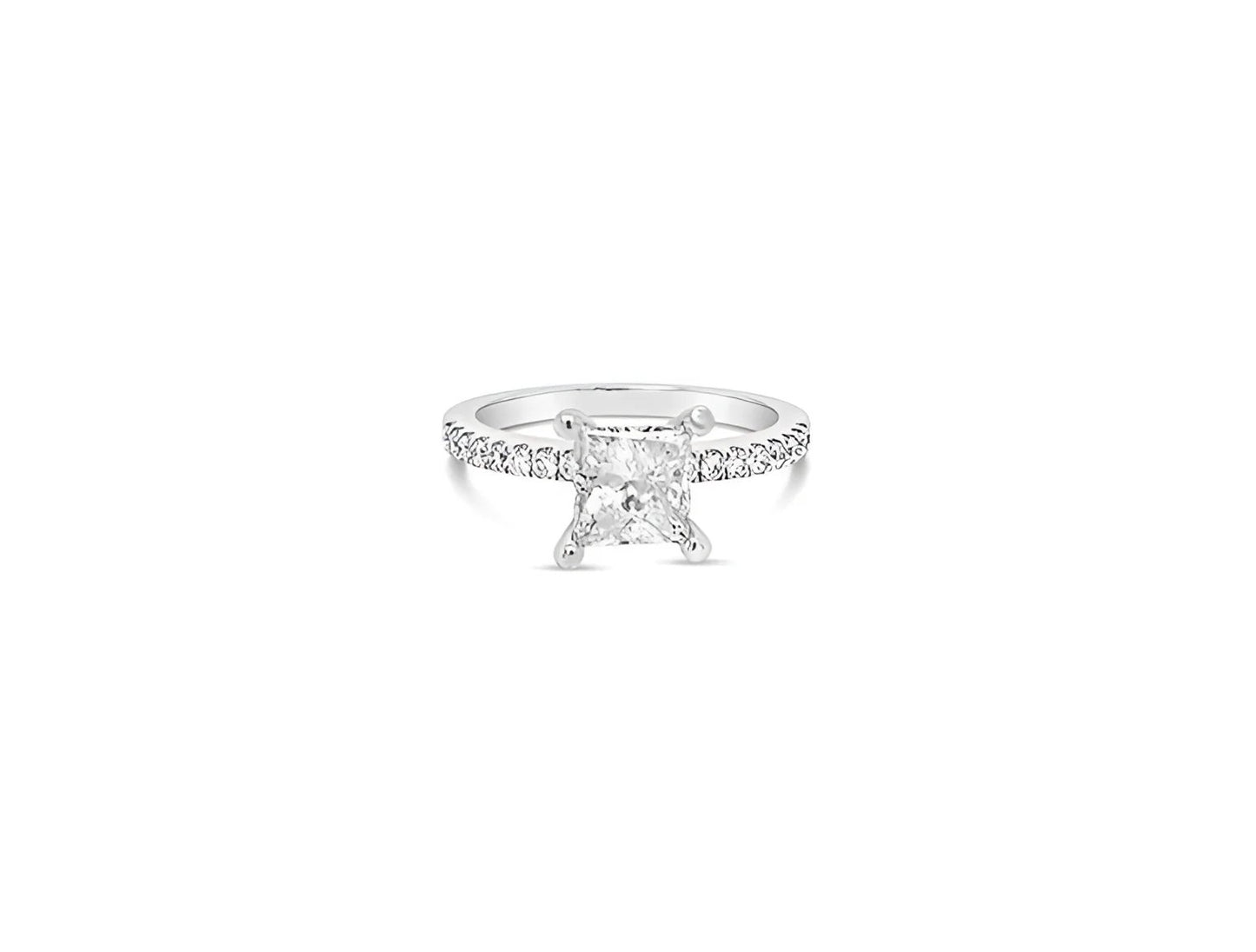 (Ref 1869) 2.53cts Solitaire Princess Diamond Ring 0.23ct Setting (18ct White Gold)