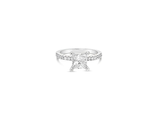 (Ref 1869) 2.53cts Solitaire Princess Diamond Ring 0.23ct Setting (18ct White Gold)