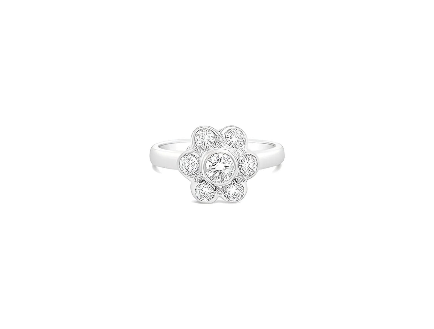 (Ref 1872) 1.5ct Cluster Diamond Ring (18ct White Gold/Platinum)