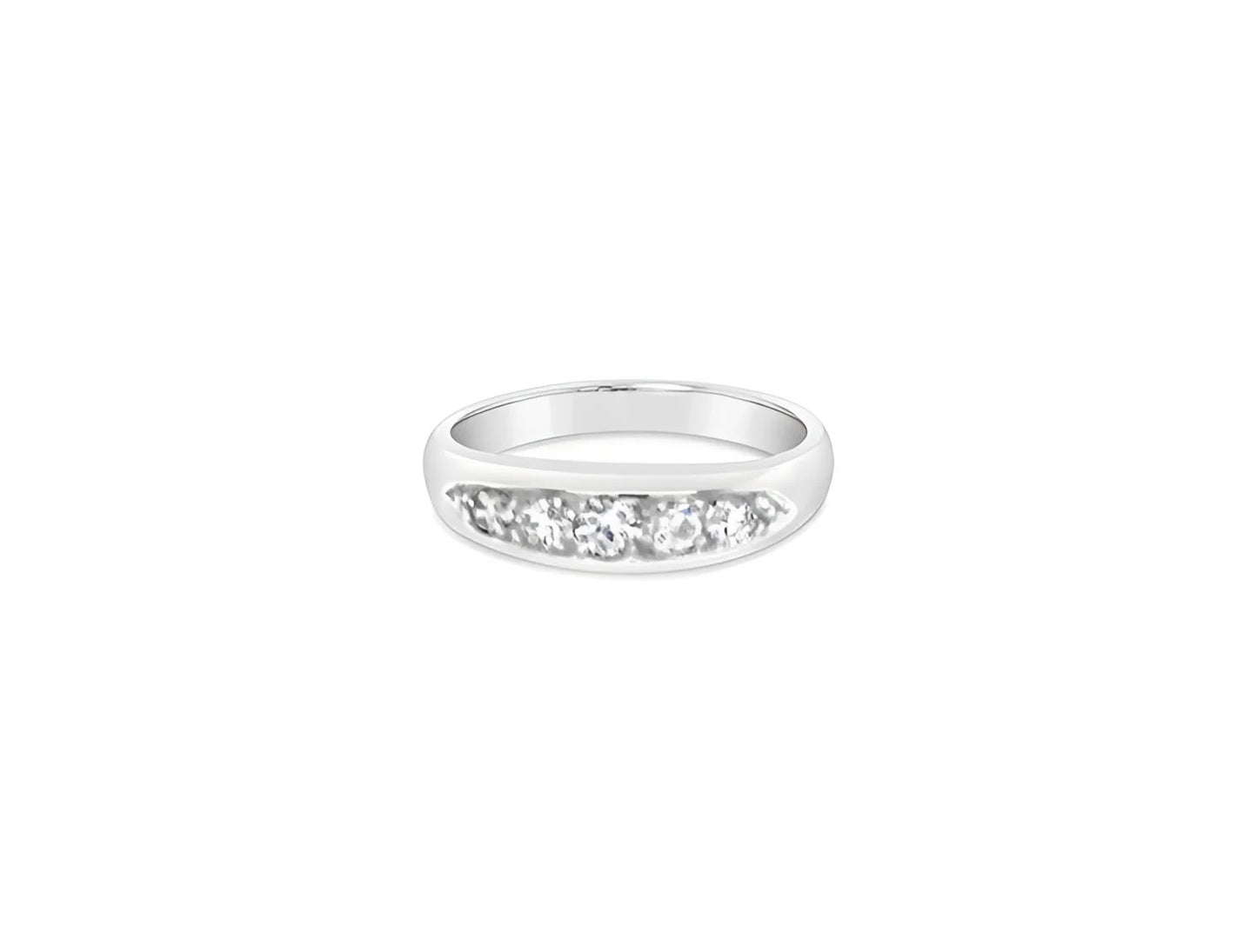 (Ref 1879) 0.30ct Half Eternity Diamond Ring (18ct White Gold)