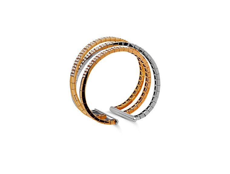 7ct Three-Colour Diamond Bracelet – 18ct White Yellow & Rose Gold