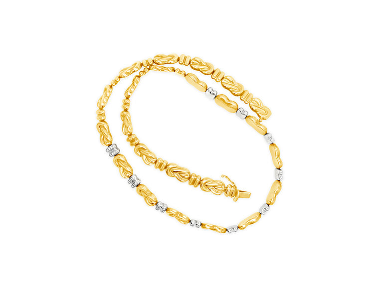 (Ref 1894) Italian Champesan Necklace ( 18ct white/Yellow Gold)