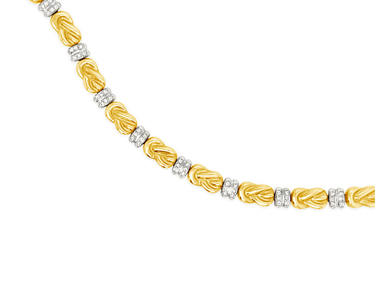 (Ref 1894) Italian Champesan Necklace ( 18ct white/Yellow Gold)
