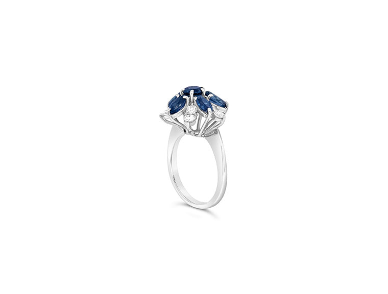 (Rref 1904) Sapphire Diamond Ring (Platinum) (1971)