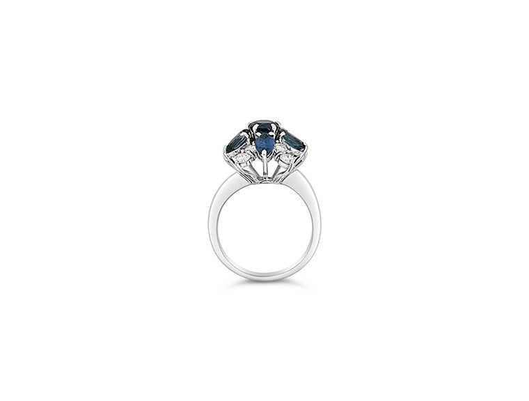 (Rref 1904) Sapphire Diamond Ring (Platinum) (1971)