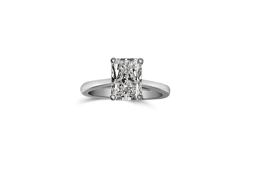 2ct Lab-Grown Radiant Cut Diamond Solitaire Ring – Platinum