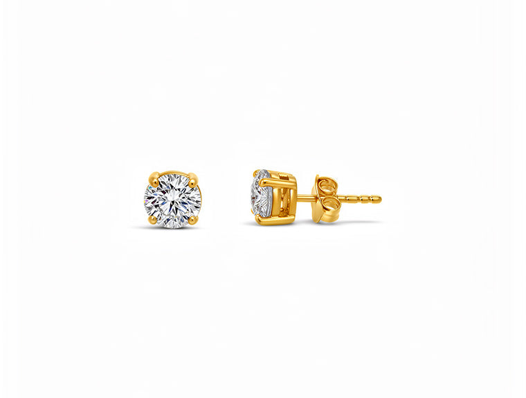 2.03ct Lab-Grown Diamond Stud Earrings – 9ct Yellow Gold (IGI Certified)