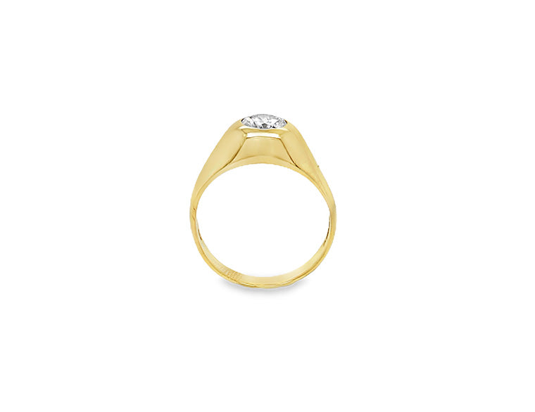 (1935) 1.07ct Diamond Signet Ring (18ct Yellow Gold)