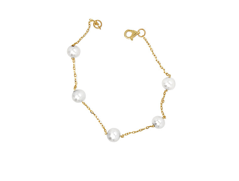 (REF 1959) Bracelet Cultured Pearl (9ct Yellow Gold)