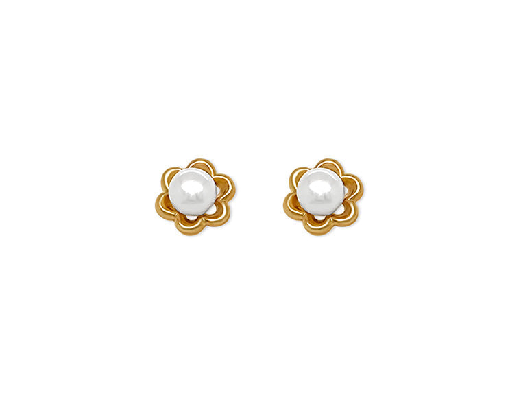 (REF1960) Cultured Pearl Stud Earrings (9ct Yellow God)