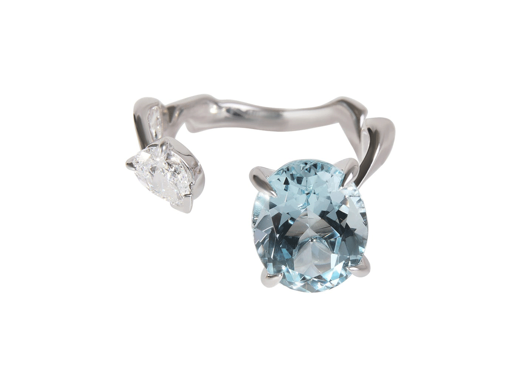(REF 1964) Dior Diorama Aquamarine Diamond Pair Earrings (18ct White Gold) Harrods Purchase Receipt