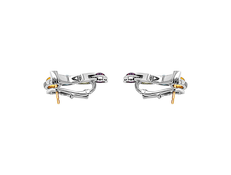 Bvlgari Allegra Multi-Gem & Diamond Clip On Earrings – 18ct White Gold