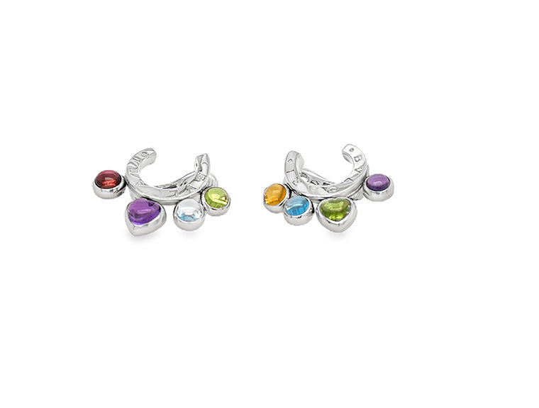 (REF 1970) Bvlgari Alegra Multi Gem Earrings (18ct White Gold)