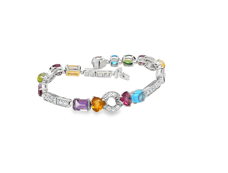 (REF1971) Bvlgari Alegra Multi Gem Bracelet (18ct White Gold)
