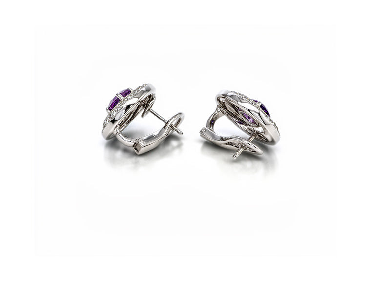 Lorenz Bäumer Paris 230 Amethyst & Diamond Earrings – 18ct White Gold
