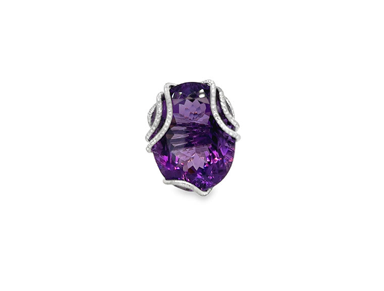 (REF1973) Lorenz Baumer Paris 230 Amethyst Ring (18ct White Gold) Purchase Receipt