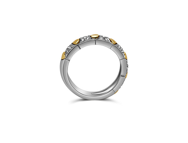 Diamond Ring Half Eternity - 18ct White and Yellow Gold
