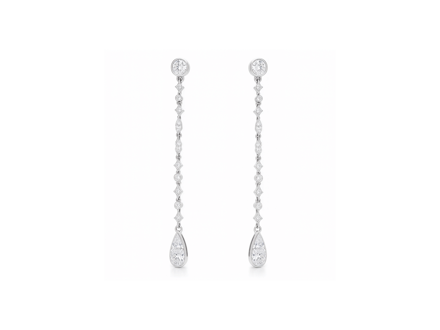 Earring Diamond Drop - 18ct White Gold