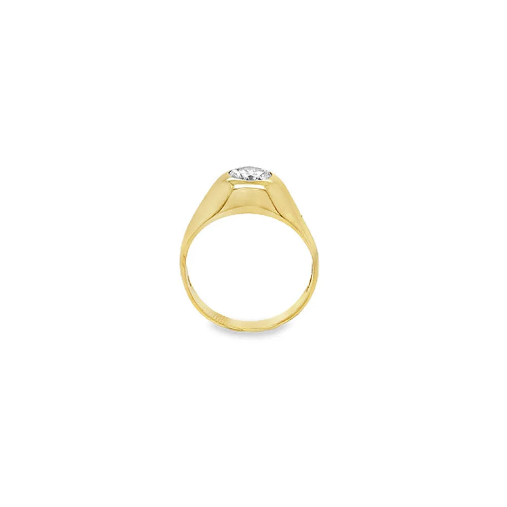 (1935) 1.07ct Diamond Signet Ring (18ct Yellow Gold)