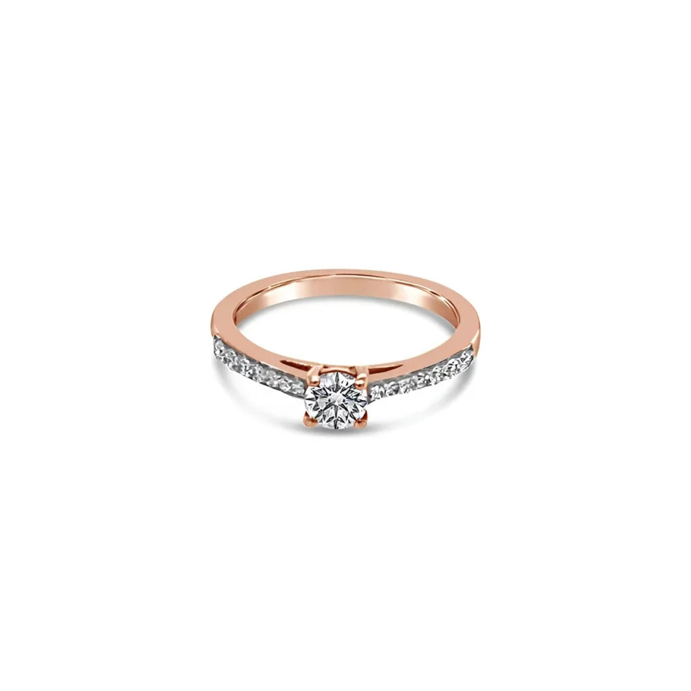 (REF 1136) 0.45ct DIAMOND RING SOLITAIRE (18CT ROSE GOLD)