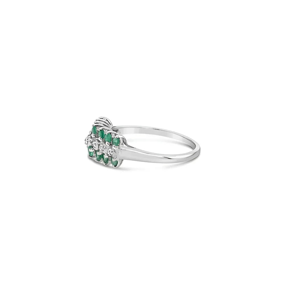 (Ref 1762) 0.60ct Emerald Cut 0.05 Diamond Ring (14ct White Gold)