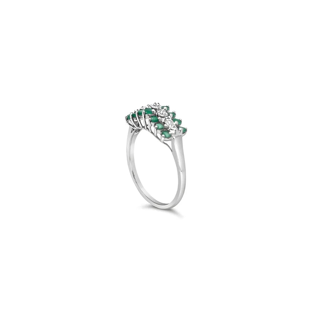 (Ref 1762) 0.60ct Emerald Cut 0.05 Diamond Ring (14ct White Gold)