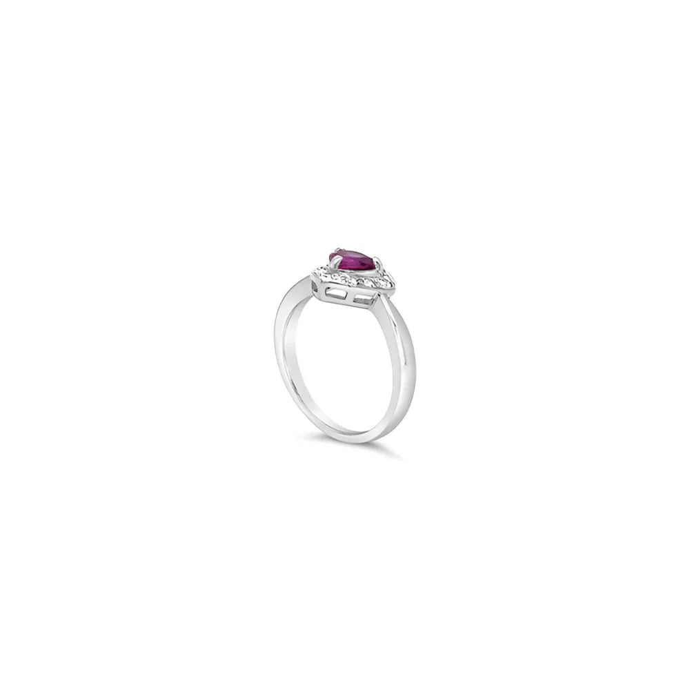 (Ref 1771) 0.55ct Ruby and 0.08ct Diamond Ring (PLATINUM)