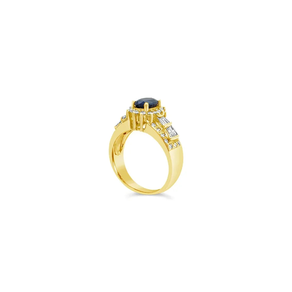 (Ref 1773) Sapphire and Diamond Ring (18ct Yellow Gold)