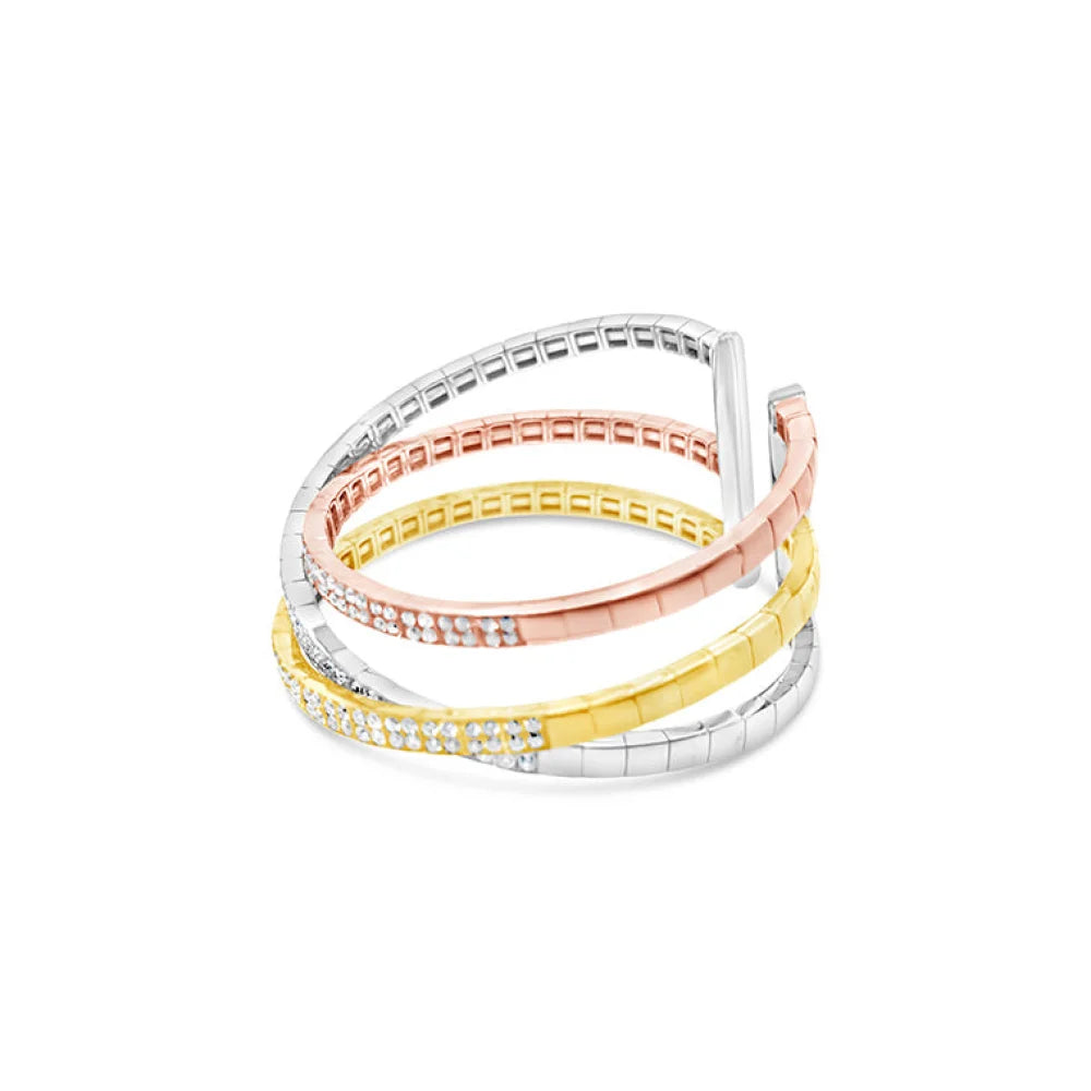 (Ref 1891) 7cts 3 Colour Diamond Bracelet (18ct W/R/Y Gold)
