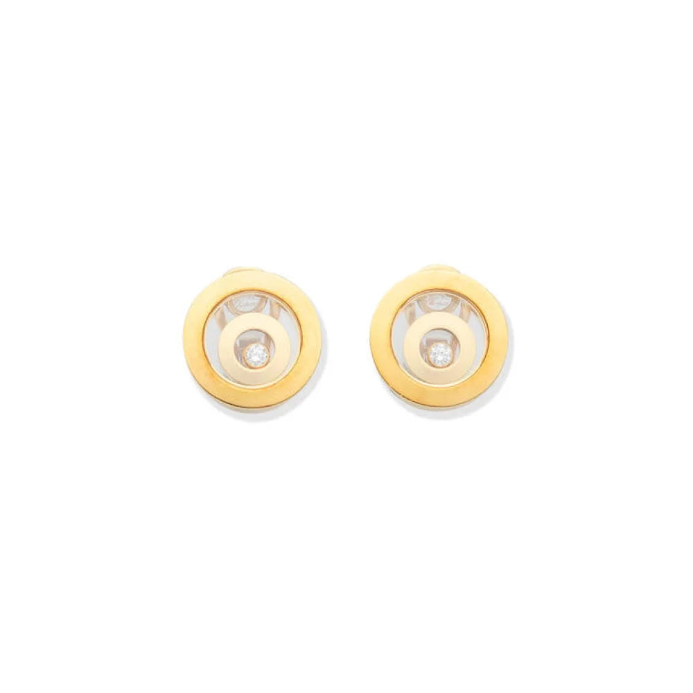 (Ref 1937) 0.20cts Choppard Happy Spirit Earrings (18ct Yellow Gold) Certificated