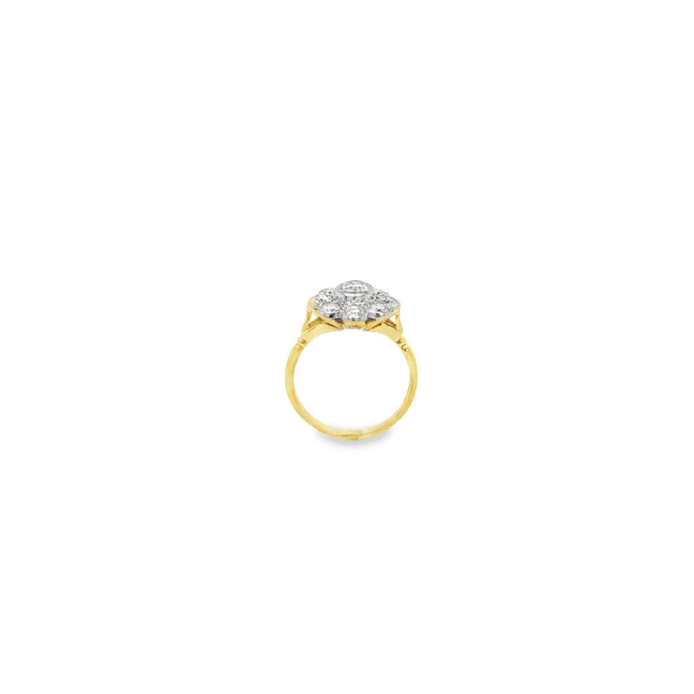 (REF 1981) 1ct Diamond Cluster Ring (18ct Yellow Gold)