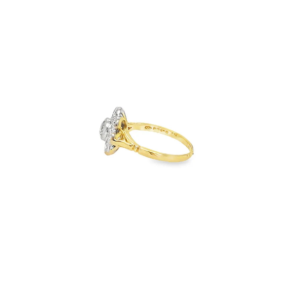 (REF 1981) 1ct Diamond Cluster Ring (18ct Yellow Gold)