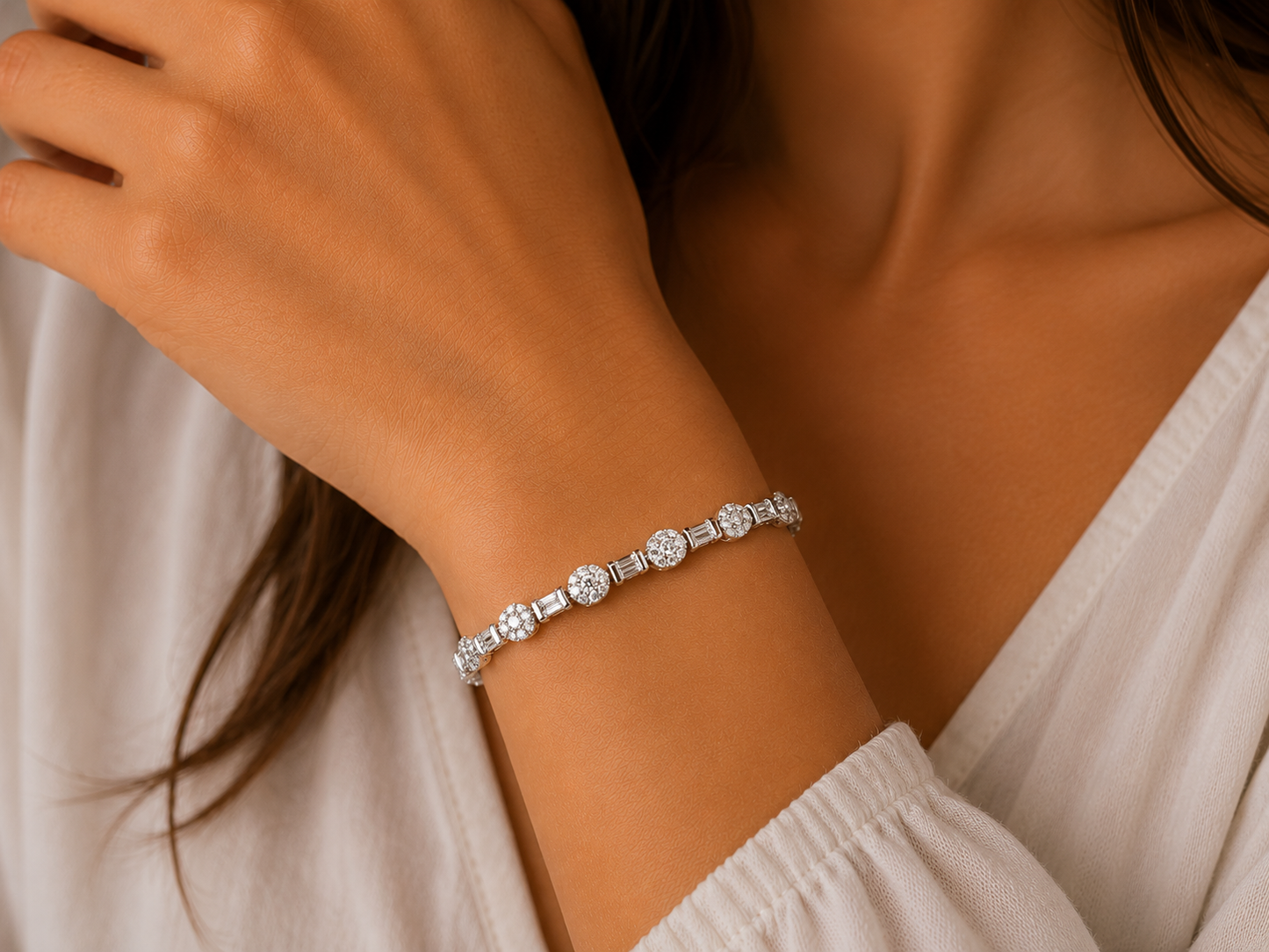 6.10ct Diamond Bracelet – 18ct White Gold