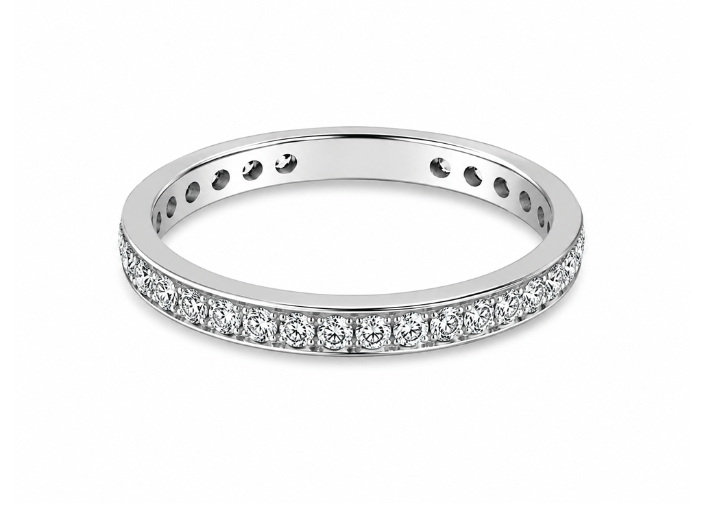 0.99ct Diamond Full Eternity Ring – 18ct White Gold