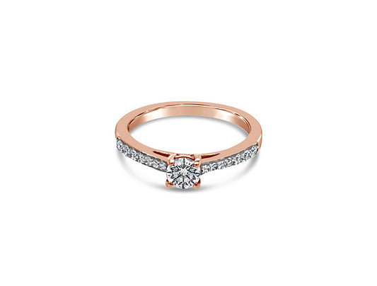(REF 1136)  0.45ct DIAMOND RING SOLITAIRE (18CT ROSE GOLD)