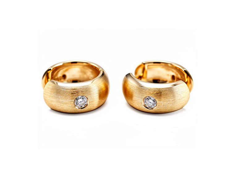 0.20ct Diamond Hoop Earrings – 14ct Yellow Gold