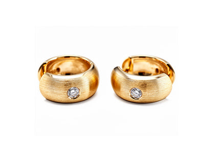 0.20ct Diamond Hoop Earrings – 14ct Yellow Gold