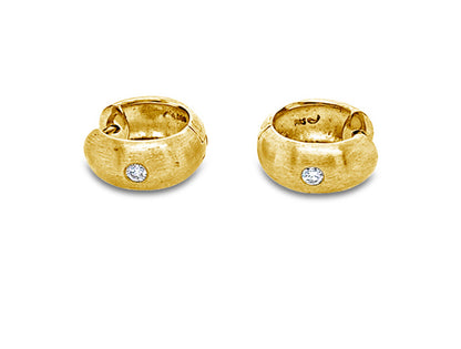 (REF 1138) 0.20ct DIAMOND HOOP EARRINGS (14CT YELLOW GOLD)