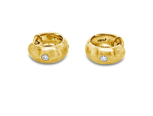(REF 1138) 0.20ct DIAMOND HOOP EARRINGS (14CT YELLOW GOLD)